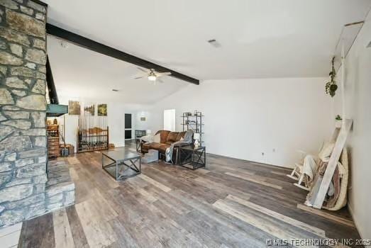 7450 N 117th E Ave, Owasso, OK 74055 - living area with wood finished floors and a ceiling fan