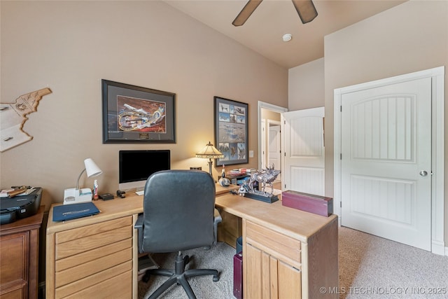 2508 S 14th St, Mcalester, OK 74501 - office with carpet and a ceiling fan