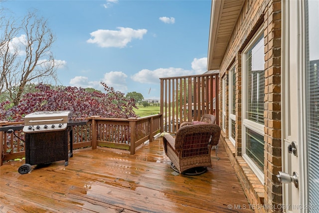 2508 S 14th St, Mcalester, OK 74501 - wooden terrace featuring a grill
