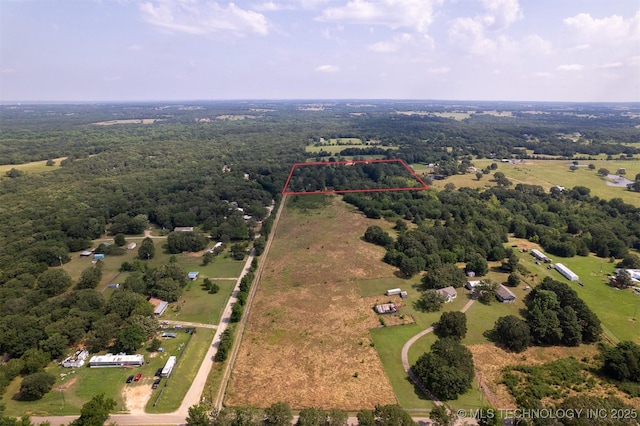 5164 Smiser Rd, Calera, OK 74730 - aerial view of sparsely populated area featuring property boundaries highlighted