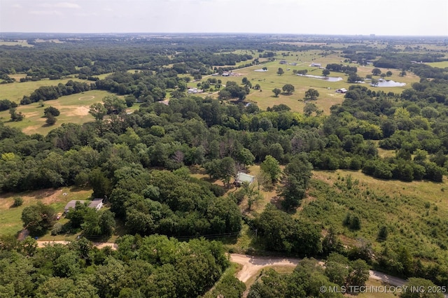 5164 Smiser Rd, Calera, OK 74730 - bird's eye view of a heavily wooded area