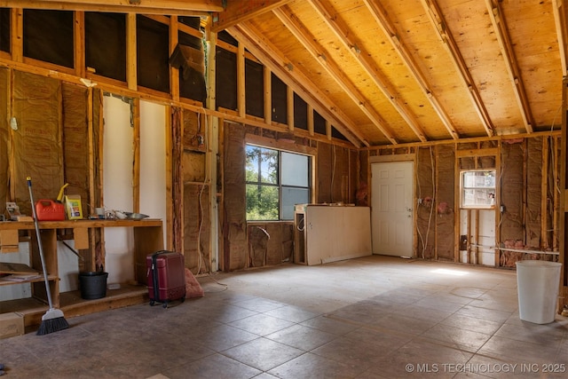 5164 Smiser Rd, Calera, OK 74730 - miscellaneous room with lofted ceiling