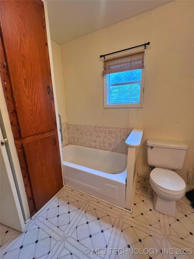 5006 S 449th Ave W, Jennings, OK 74038 - full bath with a bath, toilet, and tile patterned floors