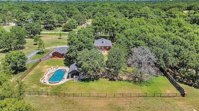 7023 Myall Rd, Lone Grove, OK 73443 - bird's eye view of a forest and a pool