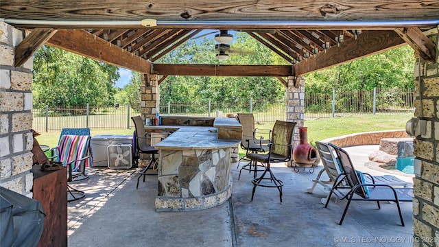 7023 Myall Rd, Lone Grove, OK 73443 - view of patio / terrace featuring a gazebo and view of wooded area