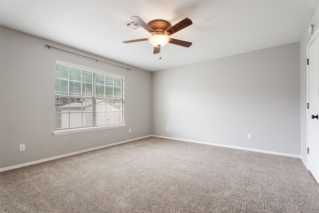 1802 S Fir Pl, Broken Arrow, OK 74012 - spare room with ceiling fan, carpet, and baseboards