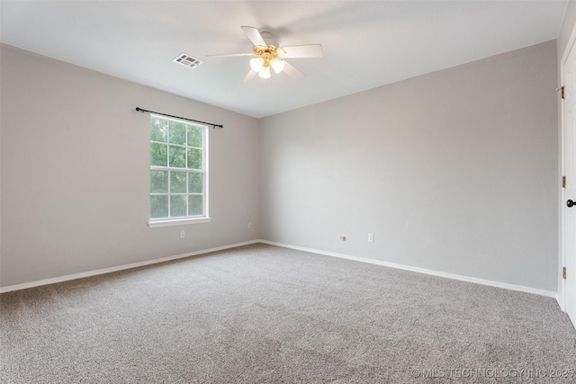 1802 S Fir Pl, Broken Arrow, OK 74012 - unfurnished room with a ceiling fan, carpet flooring, and baseboards