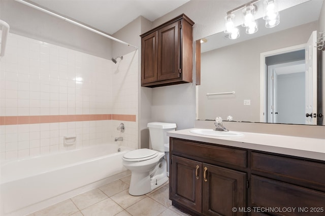 1802 S Fir Pl, Broken Arrow, OK 74012 - full bath featuring tile patterned flooring, vanity, bathing tub / shower combination, and toilet