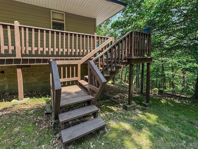 2064 Cave Creek Ct, Kansas, OK 74347 - wooden terrace with stairway