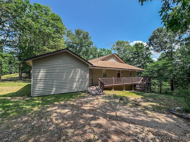 2064 Cave Creek Ct, Kansas, OK 74347 - back of property featuring a deck