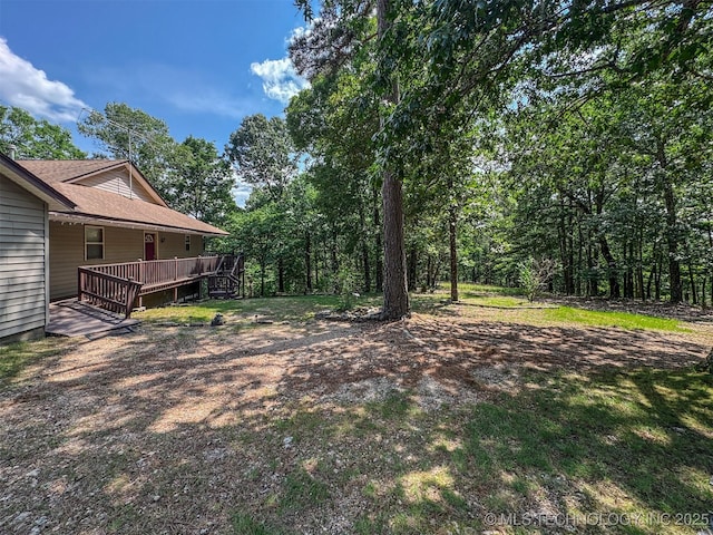 2064 Cave Creek Ct, Kansas, OK 74347 - view of yard with a wooden deck