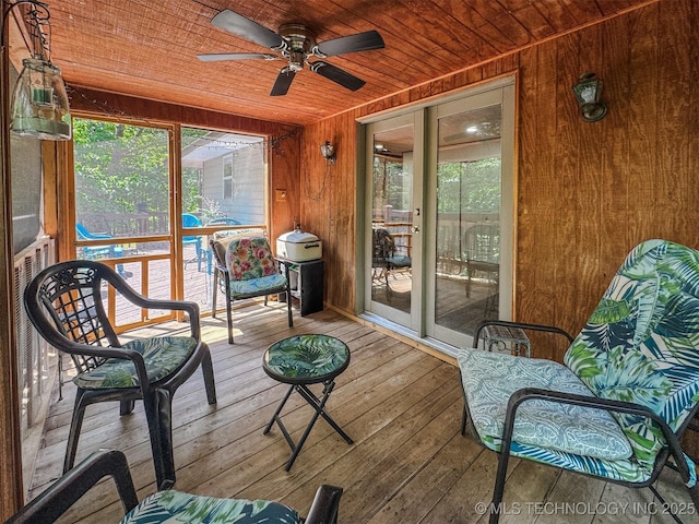 2064 Cave Creek Ct, Kansas, OK 74347 - sunroom / solarium with ceiling fan and healthy amount of natural light