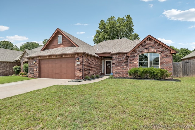 3012 W Mobile St, Broken Arrow, OK 74011 - ranch-style home featuring brick siding, a garage, a shingled roof, and driveway