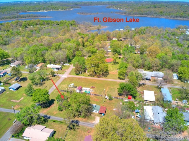 31229 E 682nd Rd, Wagoner, OK 74467 - bird's eye view of a nearby body of water and a forest