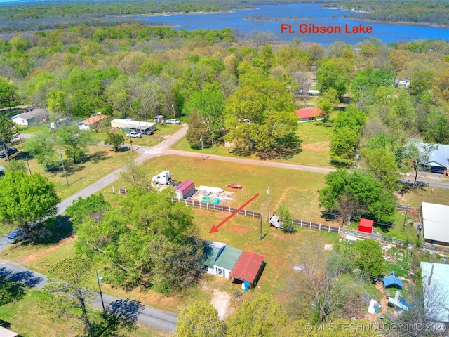 31229 E 682nd Rd, Wagoner, OK 74467 - drone / aerial view of a nearby body of water and a forest