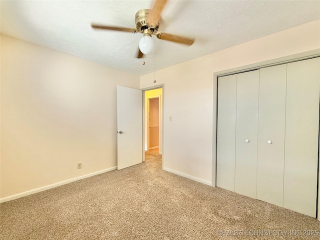5641 S Newport Ave Unit 5641, Tulsa, OK 74105 - unfurnished bedroom with light colored carpet, a closet, baseboards, and ceiling fan