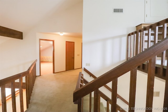 9337 S Lakewood Ave, Tulsa, OK 74137 - corridor with light carpet and lofted ceiling