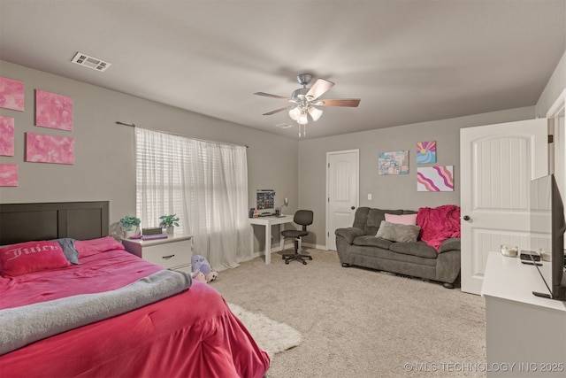 5006 S 164th E Ave, Tulsa, OK 74134 - bedroom with carpet flooring, an office area, a ceiling fan, and baseboards