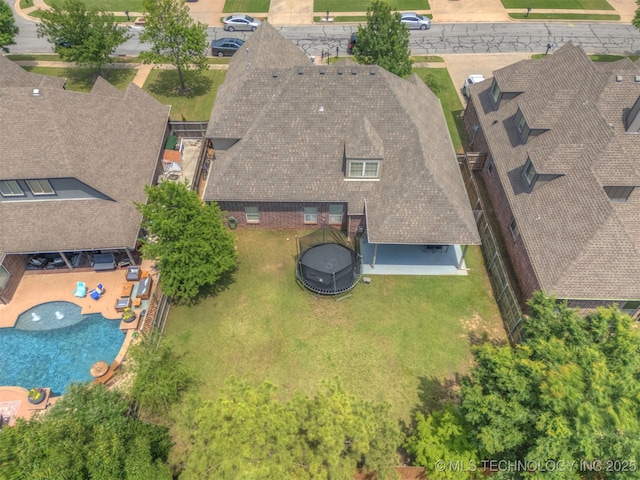 5006 S 164th E Ave, Tulsa, OK 74134 - view from above of property with a pool area