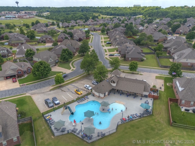 5006 S 164th E Ave, Tulsa, OK 74134 - aerial perspective of suburban area featuring a pool