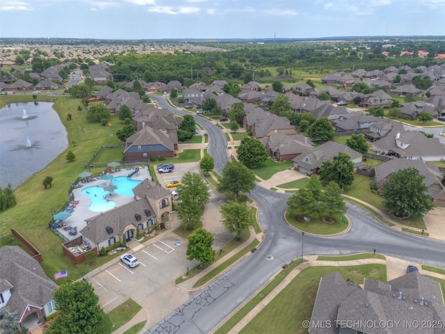 5006 S 164th E Ave, Tulsa, OK 74134 - aerial view of residential area featuring a pool and a large body of water