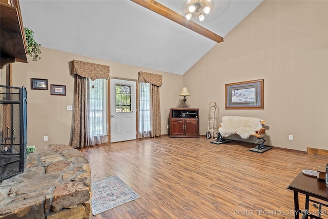 3419 State Highway 199, Dickson, OK 73401 - living room featuring wood finished floors and ceiling fan
