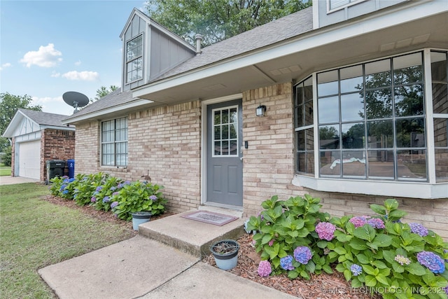 4316 S Ash Ave, Broken Arrow, OK 74011 - entrance to property with brick siding, board and batten siding, and roof with shingles