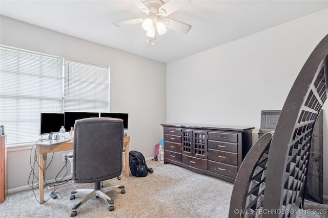 4316 S Ash Ave, Broken Arrow, OK 74011 - carpeted office space featuring ceiling fan and baseboards