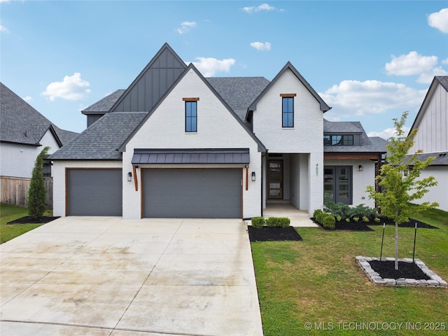 4607 S Retana Pl, Broken Arrow, OK 74011 - modern farmhouse with board and batten siding, driveway, an attached garage, and a shingled roof