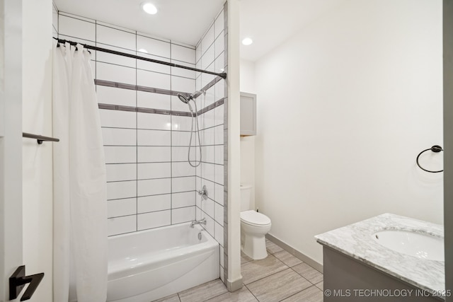 1611 S Lewis Pl, Tulsa, OK 74104 - bathroom with shower / tub combo, vanity, and recessed lighting