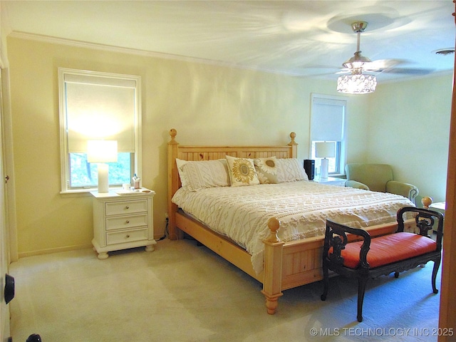2619 E 47th St, Tulsa, OK 74105 - bedroom featuring light colored carpet and crown molding