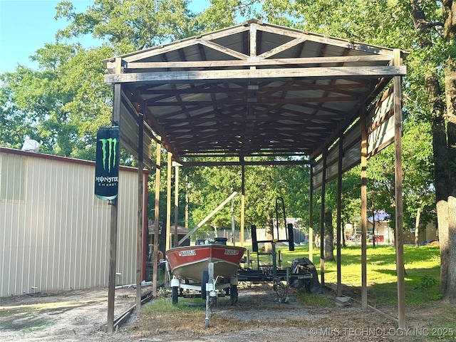 421224 E 1165th Rd, Eufaula, OK 74432 - view of parking featuring a detached carport