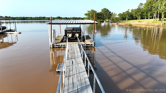 421224 E 1165th Rd, Eufaula, OK 74432 - dock with boat lift and a water view