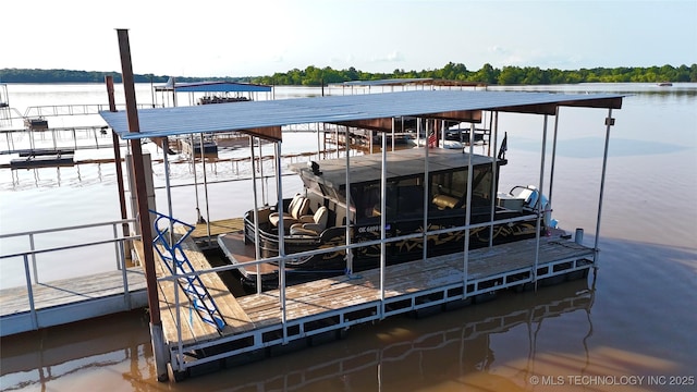 421224 E 1165th Rd, Eufaula, OK 74432 - dock featuring a water view and boat lift