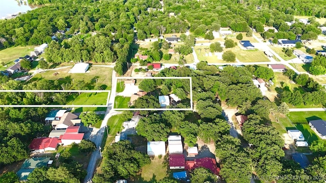 421224 E 1165th Rd, Eufaula, OK 74432 - aerial view of property and surrounding area featuring property boundaries highlighted and nearby suburban area
