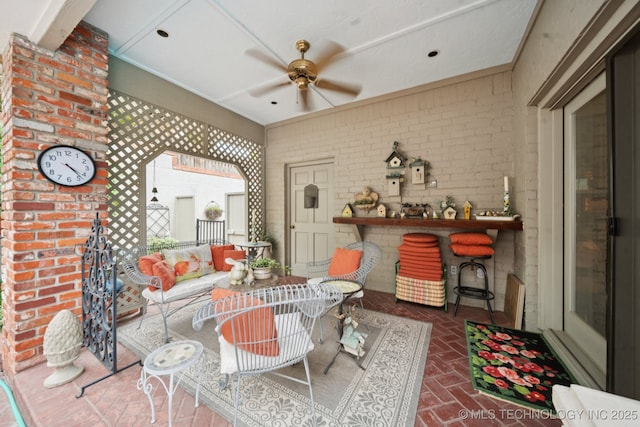 4817 S Yorktown Pl, Tulsa, OK 74105 - view of patio / terrace with a ceiling fan