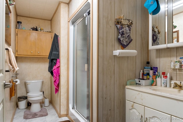161 N Hickory, Tushka, OK 74525 - bathroom with a shower stall, toilet, and vanity