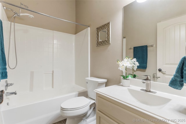 4675 E 144th Pl S, Bixby, OK 74008 - bathroom with vanity, bathing tub / shower combination, and toilet