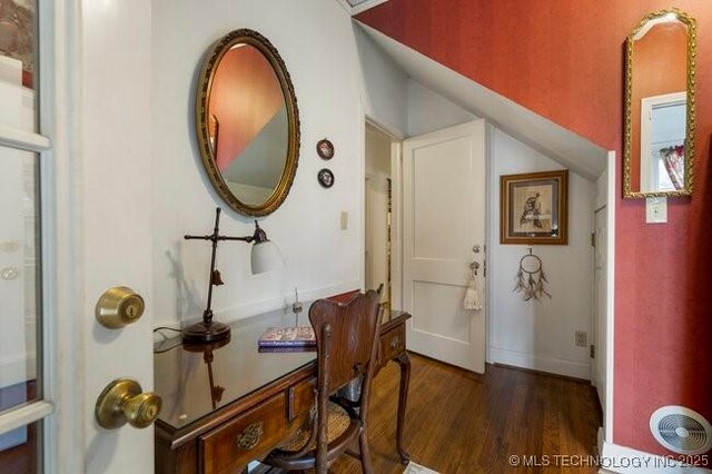 2403 S Troost Ave, Tulsa, OK 74114 - foyer entrance with wood finished floors and baseboards