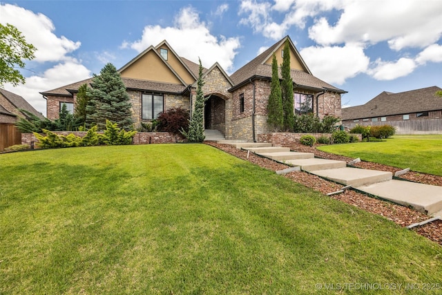 3805 S Tamarack Ave, Broken Arrow, OK 74011 - view of front of property with stucco siding and stone siding