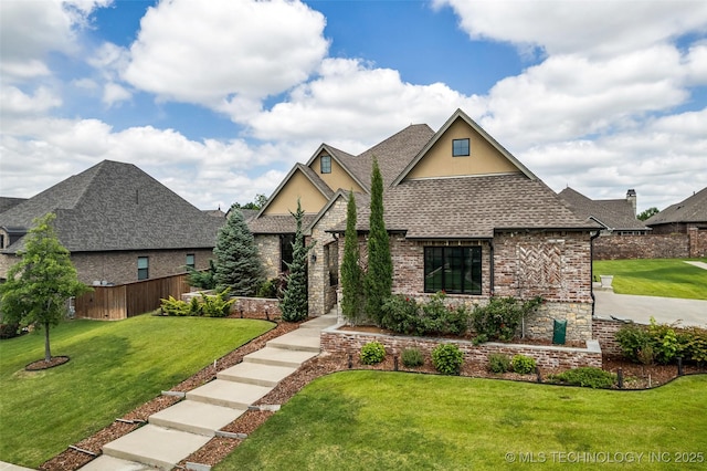 3805 S Tamarack Ave, Broken Arrow, OK 74011 - view of front of property featuring a shingled roof, stucco siding, and stone siding