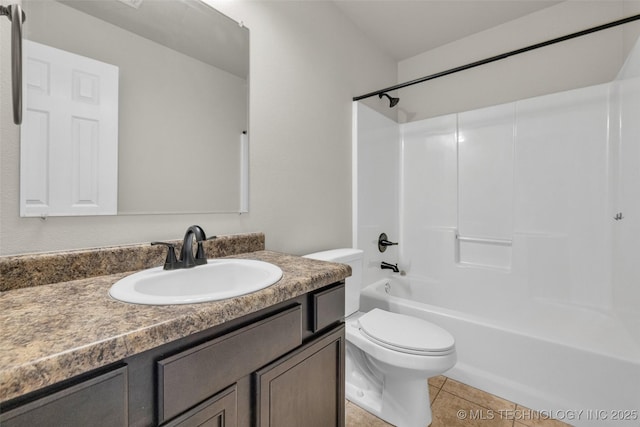 9220 S 256th E Ave, Broken Arrow, OK 74014 - full bathroom with toilet, tile patterned floors, vanity, and bathtub / shower combination