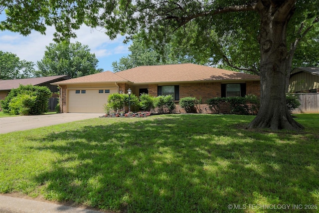 2604 W Broadway St, Broken Arrow, OK 74012 - single story home featuring a garage, brick siding, concrete driveway, and a front lawn