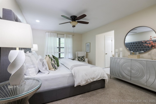 2604 W Broadway St, Broken Arrow, OK 74012 - carpeted bedroom featuring ceiling fan and recessed lighting