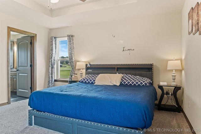 12175 Rustic Acres Ln, Overbrook, OK 73453 - bedroom featuring carpet flooring, baseboards, and ensuite bathroom