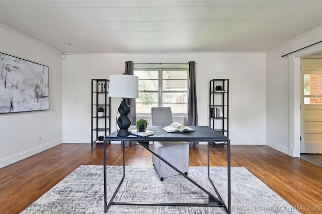 2653 S Vandalia Ave, Tulsa, OK 74114 - office featuring ornamental molding and wood finished floors