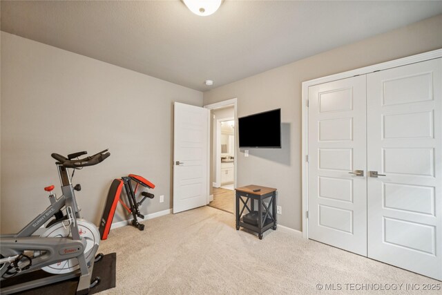 10350 E 122nd St S, Bixby, OK 74008 - workout room featuring carpet floors and baseboards