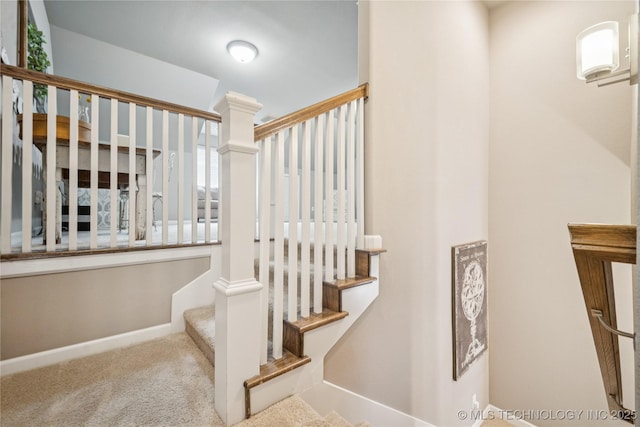 10350 E 122nd St S, Bixby, OK 74008 - stairs featuring baseboards and carpet flooring