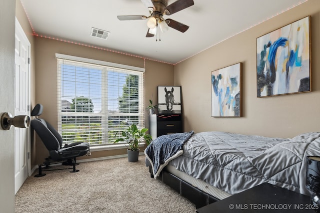 13 Cedar St, Kiefer, OK 74041 - carpeted bedroom featuring baseboards and a ceiling fan