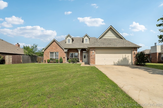 13 Cedar St, Kiefer, OK 74041 - view of front facade with brick siding, concrete driveway, a garage, and roof with shingles